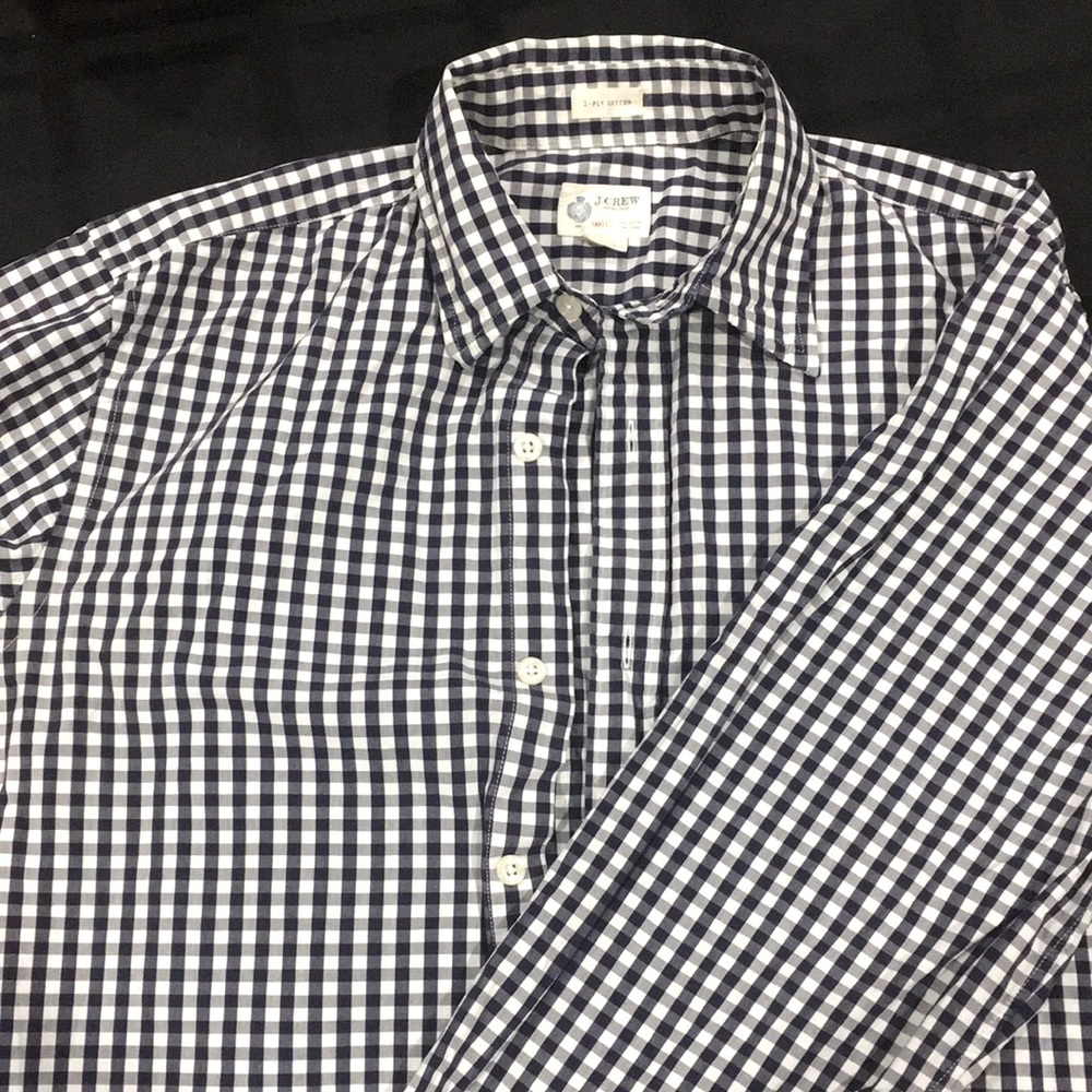 Men’s J Crew Navy Checkered Dress Shirt